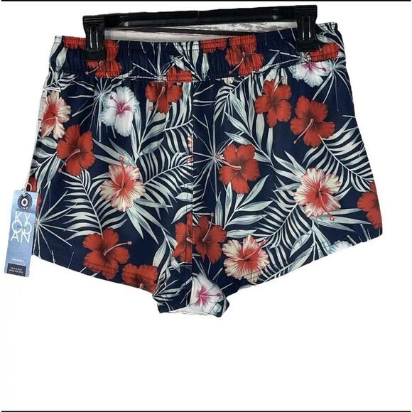 Kyodan Swim Large Board Shorts UPF 40 Quick Dry Floral Hawaiian Drawstring New - Picture 3 of 5